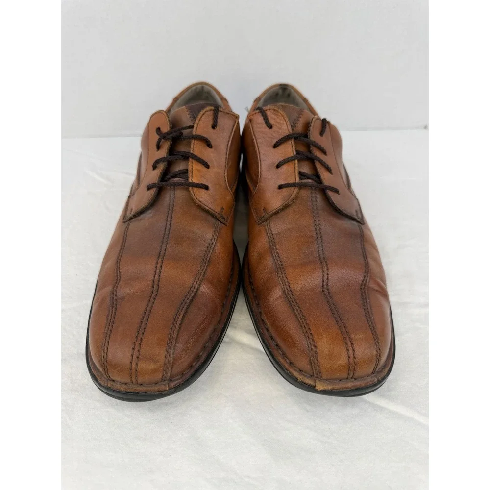 Clarks Mens Tan Leather Square Toe Oxford Dress‎ Shoes 72536 Brown Size 11.5 M